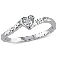 Miabella ženski dijamantni naglasak srčano obećanje prsten u sterlingu srebra