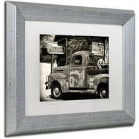 Zaštitni znak likovna umjetnost američki kamion platno umjetnost Philippea Hugonnarda, White Matte, Silver Frame