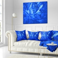Designart Svijetlo plave latice cvijeća - Cvjetni jastuk za bacanje - 18x18