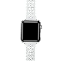 Posh Tech Unise čipka Pojedinosti silikonskog sportskog zamjenskog pojasa za veličine Apple Watch - White