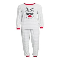 Jeleni praznični podudaranje obiteljske božićne pidžame muške odjeće za spavanje, 2 komada, veličina S-2X