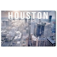 Gradovi Avenue i Skylines Wall Art Canvas Otisci Houston Landscape gradovi u Sjedinjenim Državama - sivi, bijeli