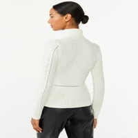 Scoop ženski kabel pleteni džemper s dugim rukavima, veličine xs-xxl