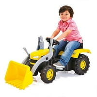 Dolu igračke - pedala je upravljala velikim žutim traktorom s bagerom