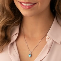1. CT Oblik srca stvorio plavu ogrlicu Opal privjesak u srebrom sterlinga, 18