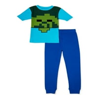 Minecraft Boys Zombie Uniform pidžama, dvodijelni set, veličine 6-12