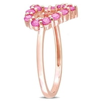 Miabella Ženska karat T.G.W. Pink Sapphire 10kt ružičasto zlato otvoreno srce prsten