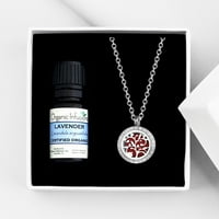 Anavia cvjetanje aromaterapije ulje difuzor kristalne ogrlice Poklon set za esencijalno ulje - srebrna ogrlica i