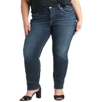 Silver Jeans Co. Plus Size traperice visokog rasta s ravnim nogavicama, veličine struka 12-24