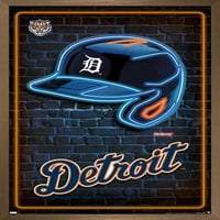 Detroit Tigers - plakat neonske kacige, 14.725 22.375 uokviren