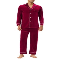 Jedinstvena ponuda muške odjeće za spavanje dugačka gumba za duge rukave dolje niz Velvet pidžama set