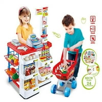 Supermarket Play Set igračke za djecu W košarica, blagajna i igračka za elektroničko skener za Toodlers predškolce