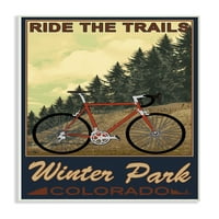 Stupell Home Decor Rive Trails Winter Park Colorado plakat u obliku teksturizirane umjetnosti