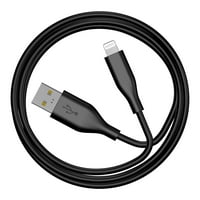 Automatski pogon munje na USB-A, 6ft, kabel za sinkronizaciju punjenja i podataka, MFI certificiran, PVC, crni