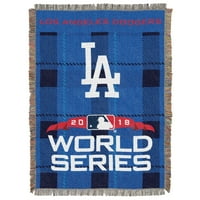 Los Angeles Dodgers Svjetske serije sudionici Top Runner tkani tapiserija za bacanje deke