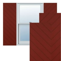 Ekena Millwork 18 W 37 H True Fit PVC Diagonal Slat Moderni stil Fiksni nosač, paprika crvena