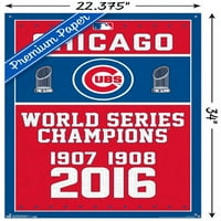 Chicago Cubs - plakat za zid prvaka s push igle, 22.375 34