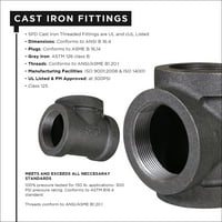 Opskrbni div 4 crne cijevi za ugradnju za industrijske cjevovode ili DIY projekte, lijevano željezo