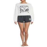 Grafički pulover za spavanje i kratke hlače Grayson Social Women i Women Plus, 2-komad