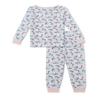 Spavaj na njemu Baby & Toddler Girls Dugi rukav Snug Fit Pamuk Pijamas & Socks, 3-komad set