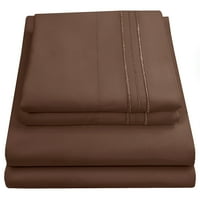 Set posteljine od mikrovlakana u broju navoja u mumbo-čokoladno smeđoj boji