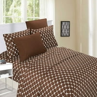 Elegantne udobne posteljine Poliester Twin XL Bloomingdale čokoladna smeđa