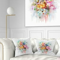 Jedinstvena gomila akvarelnih cvjetova - jastuk cvjetnog bacanja - 16x16