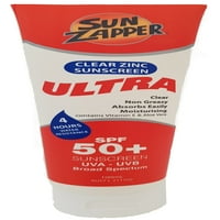 Sun Zapper Clear Cinc Sunscreen Ultra SPF 50+ UVA UVB s vitaminom E & Aloe ML 3. oz