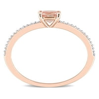Carat T.G.W. Morganite i Carat T.W. Dijamant 10K ružičasto zlato obećanje prstena