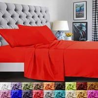 Set za krevet - posteljina s brušenom mikrofibrom - listovi za posteljinu i jastučnice - duboki džepovi - lagano