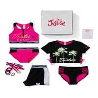 Djevojke s pravdom plivaju poklon bo - set, uključujući sportski zip bikini, bočne bikini čipke, prekrivanje kratkih