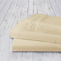 Set za krevet - posteljina s brušenim posteljinom - listovi za posteljinu i jastučnice - duboki džepovi - Easy Fit