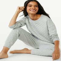 Joyspun ženski prekriveni gornji dio dugih rukava i jogeri za spavanje, 2-komad, veličine xs do 3x