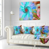 Dizajn plave boje staklo mrlja sa spiralima - jastuk cvjetnog bacanja - 16x16