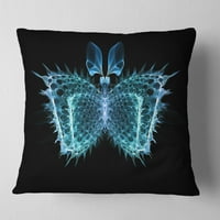 Dizajnerski plavi fraktalni leptir u tamnoj boji-apstraktni jastuk-16.16