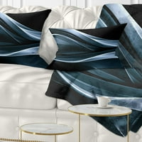 Fraktalne linije DesignArt plave boje u crnoj - Abstraktni jastuk za bacanje - 12x20