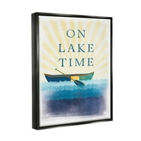 Stupell Industries na jezeru vrijeme opuštajući sunčeve zrake Jet Grafička umjetnost crni plutajući uokvireni platno
