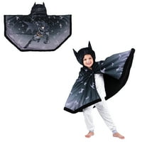 Batman Kids se prikrada pokrivač s kapuljačom, pliša i šerpa, crni, Warner Bros