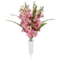 Osnove umjetne velike mješovite gladiolus okrugle vaze, čvrsta, ružičasta, 28