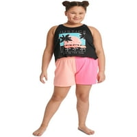 Justice Girls Tank Top i ColorbLocked Padžama kratke hlače set, 2-komad, veličine 5- i plus