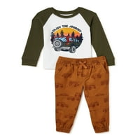 Ganimals Baby and Toddler Boy s dugim rukavima Mi i Match Kid Outfit Set, 8 komada, veličine 12m-5T