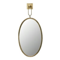 Kreativni koo-op ovalni metalni uokvireni zidni ogledalo s nosačem, antiknim zlatnim završetkom, set od 2