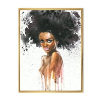 Designart 'Portret Afro American Woman Vii' Moderno uokvirena platna zidna umjetnička printa
