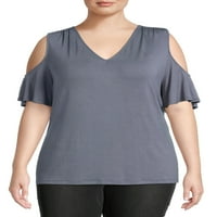 Ženska majica veličine & veličine plus s ramena