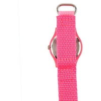 Girls 'plastični sat, ružičasti najlonski remen