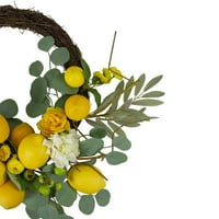 Northlight limuni i cvijeće Umjetni cvjetni proljetni vijenac žuti