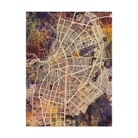 Zaštitni znak likovna umjetnost 'Cali Columbia City Map II' Platno umjetnost Michaela Tompsetta