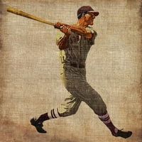 Marmont Hill Vintage Baseball Swing Slikarski otisak na omotanom platnu
