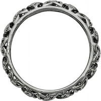 Sterling srebro crno-obložen keltski čvor prsten