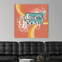 GreatBigCanvas Tako Groovy I od Gia Graham Pink Breskva 36 in. W 36 in. H Uključeno je viseći hardver za viseći